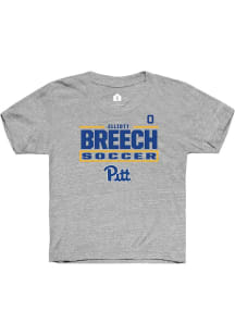 Elliott Breech Pitt Panthers Youth Grey NIL Stacked Box Player Tee