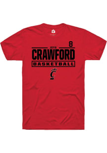 Joya Crawford Cincinnati Bearcats Red NIL Stacked Box Short Sleeve Player T Shirt