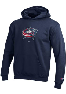 Champion Columbus Blue Jackets Youth Navy Blue Powerblend Long Sleeve Hoodie
