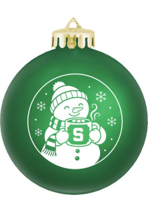 Michigan State Spartans Snowman Drinking Cocoa Ball Ornament - Green