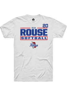 Elle Rouse Tulsa Golden Hurricane White NIL Stacked Box Short Sleeve Player T Shirt