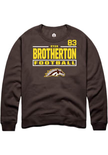 Ryan Brotherton Western Michigan Broncos Mens Brown Football NIL Stacked Box Player Crew