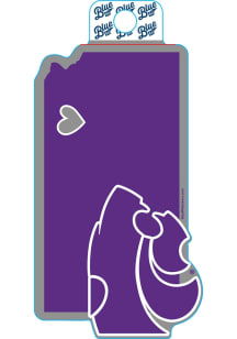 K-State Wildcats Logo on State of Kansas Stickers - Purple