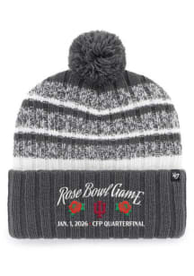 47 Indiana Hoosiers Charcoal 2026 CFP Rose Bowl Tavern Cuff Knit Mens Knit Hat