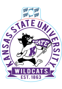 K-State Wildcats White Circle Stickers - Purple
