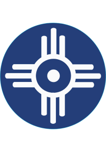 Wichita Flag Symbol Stickers - Blue