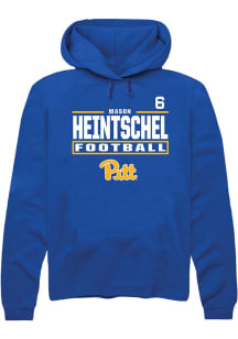 Mason Heintschel Pitt Panthers Mens Blue Football NIL Stacked Box Player Hood
