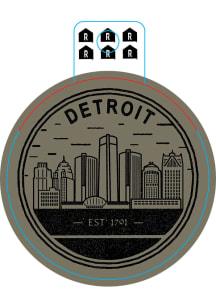 Detroit Circle Skyline Stickers - Black