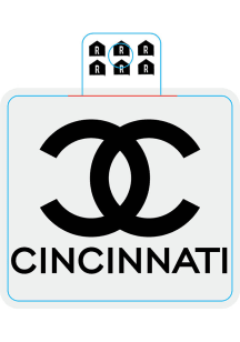 Cincinnati Double C Stickers - White