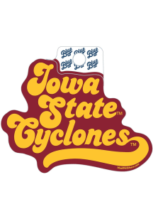 Iowa State Cyclones Retro Wordmark Stickers - Red