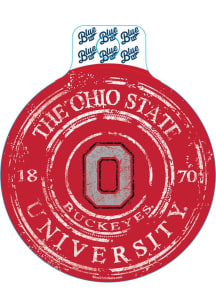 Ohio State Buckeyes Block O Red Coffee Ring Stickers - Red