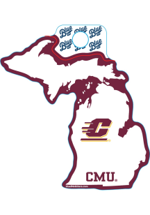 Central Michigan Chippewas State Stickers - Maroon