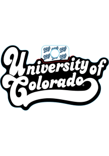 Colorado Buffaloes Script Groovy Stickers - Gold