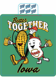 Iowa Corn and Beer Stickers - White
