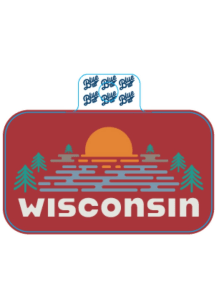 Wisconsin Sundown Stickers - White