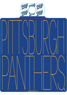 Pitt Panthers Skinny Print Stickers - Blue