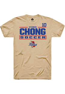 Gyuwon Chong Tulsa Golden Hurricane Brown NIL Stacked Box Short Sleeve Player T Shirt