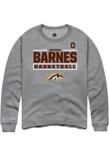 Sharod Barnes Western Michigan Broncos Mens Grey NIL Stacked Box Player Crew