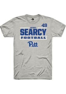 Henry Searcy Pitt Panthers Ash Football NIL Stacked Box Short Sleeve Player T Shirt