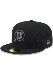 New Era Utah Utes Mens Black Side Script 59FIFTY Fitted Hat