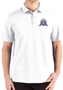 Cutter and Buck Northwestern Wildcats White Vault Advantage Refresh Pique Big and Tall Polo