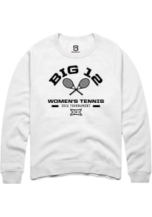 Summit Sportswear Big 12 Mens White 2026 Women's Tennis Championship Long Sleeve Crew Sweatshirt