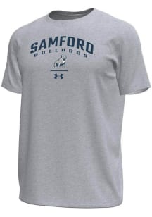 Under Armour Samford University Bulldogs Grey Arch over logo Tech Stretch Short Sleeve T Shirt
