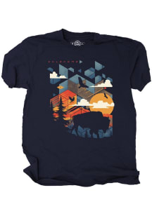 Oklahoma Navy Blue Transcendental Buffalo Short Sleeve T Shirt
