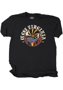 West Virginia Black Hazy Mountains Short Sleeve T Shirt