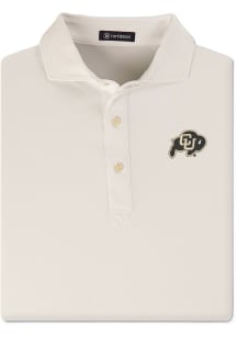 Turtleson Colorado Buffaloes Mens White Clem pique Short Sleeve Fashion Polo