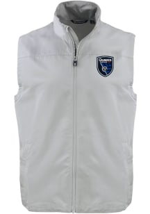Cutter and Buck San Jose Earthquakes Mens Grey Charter Sleeveless Jacket