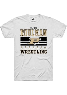 Delaney Ruhlman Purdue Boilermakers White NIL Striped Short Sleeve Player T Shirt