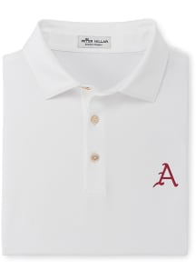 Peter Millar Arkansas Razorbacks Mens White Solid Performance Short Sleeve Fashion Polo