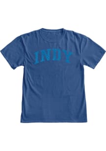 Blue 84 Indianapolis Womens Blue Glitter front chest Short Sleeve T-Shirt