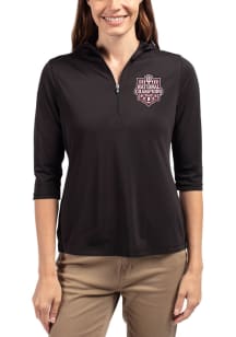 Cutter and Buck Indiana Hoosiers Womens Black 2025 CFP National Champions Virtue Eco Pique Hooded..