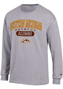 Champion Western Michigan Broncos Grey Pill Alumni Jersey Long Sleeve T Shirt