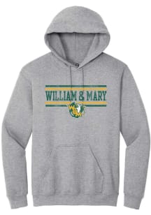 Summit Sportswear William & Mary Tribe Mens Grey BARS Long Sleeve Hoodie