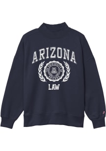League Arizona Wildcats Womens Navy Blue Diana Law Mock Neck Crew Sweatshirt