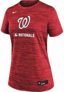 Nike Washington Nationals Womens Red Velocity T-Shirt