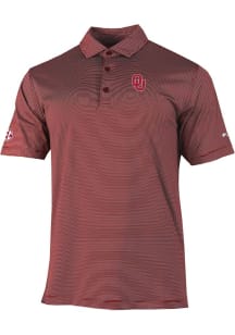 Columbia Oklahoma Sooners Mens Crimson Double Hit 2 Loc Short Sleeve Polo