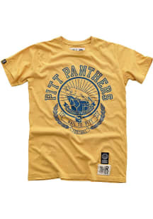Roots of Fight Pitt Panthers Gold Throwback Panthers Football Short Sleeve Fashion T Shirt