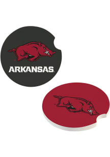 Arkansas Razorbacks 2Pk Car Coaster - Cardinal