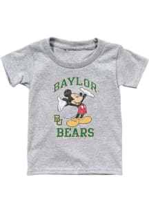 Blue 84 Baylor Bears Toddler Grey Right Here Mickey Short Sleeve T-Shirt