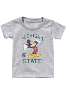 Blue 84 Michigan State Spartans Toddler Grey Right Here Mickey Short Sleeve T-Shirt