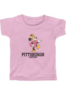 Blue 84 Pitt Panthers Toddler Girls Pink High Stepper Minnie Short Sleeve T-Shirt