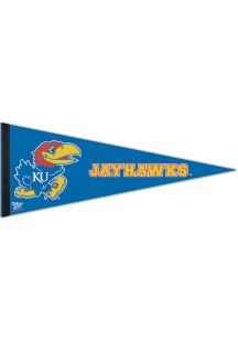 Kansas Jayhawks 12x30 Logo Premium Pennant - Blue