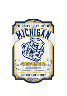 Michigan Wolverines 11x17 Vault Sign - White