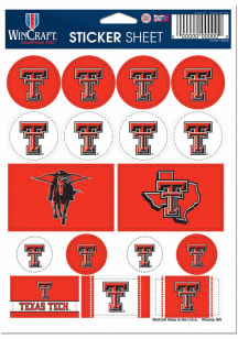Texas Tech Red Raiders 5x7 Sheet of Stickers - Red