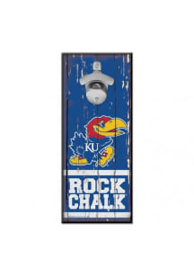 Kansas Jayhawks 5x11 Bottle Opener Sign - Blue