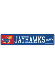 Kansas Jayhawks 3.7x19 Street Zone Sign - Blue